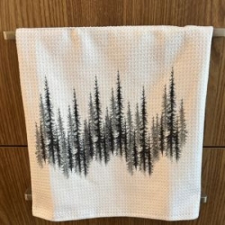 Black Tree Tea Towel